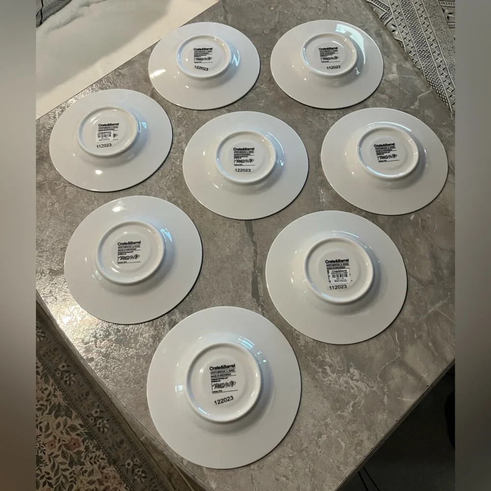 Crate & Barrel “Staccato Saucer” Plate Set(8)
